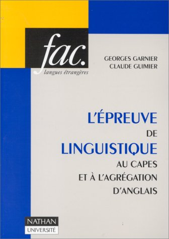 l'épreuve de linguistique au capes et à l'agrégation d'anglais