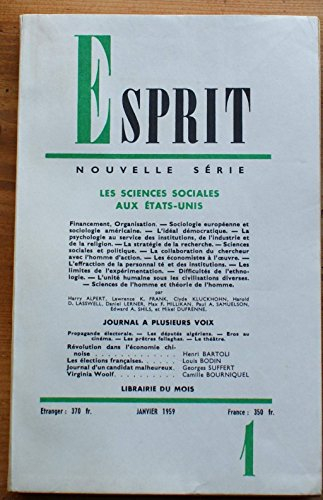 esprit n, 10-11 de janvier 1959